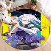 Cybernetic Future Heroine Custom Name Round Area Rug Carpet Rug For Living Room Bedroom Sofa Playroom Decor Nonslip Floor Mat