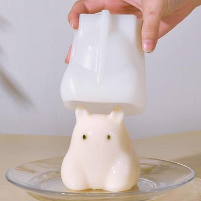 3D Cute Milk Pudding Silicone Mold Jelly Bowl Cake White Cold Ice Powder Mold Cake Kitchen Baking Decoration Accessories