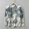 Neue Mode Tie Dye Gedruckt Shirts Männer Trendy Streetwear Lose Casual Herren Tops Reine Baumwolle Hemd mit Taschen Retro Männer kleidung