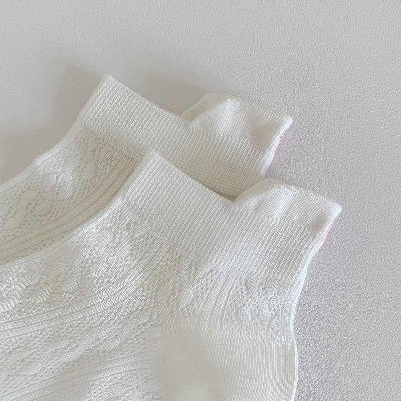 Women Short Socks Cute Embroidery Bowknot Casual Ankle Socks Spring Summer Breathable Female Tube Socks