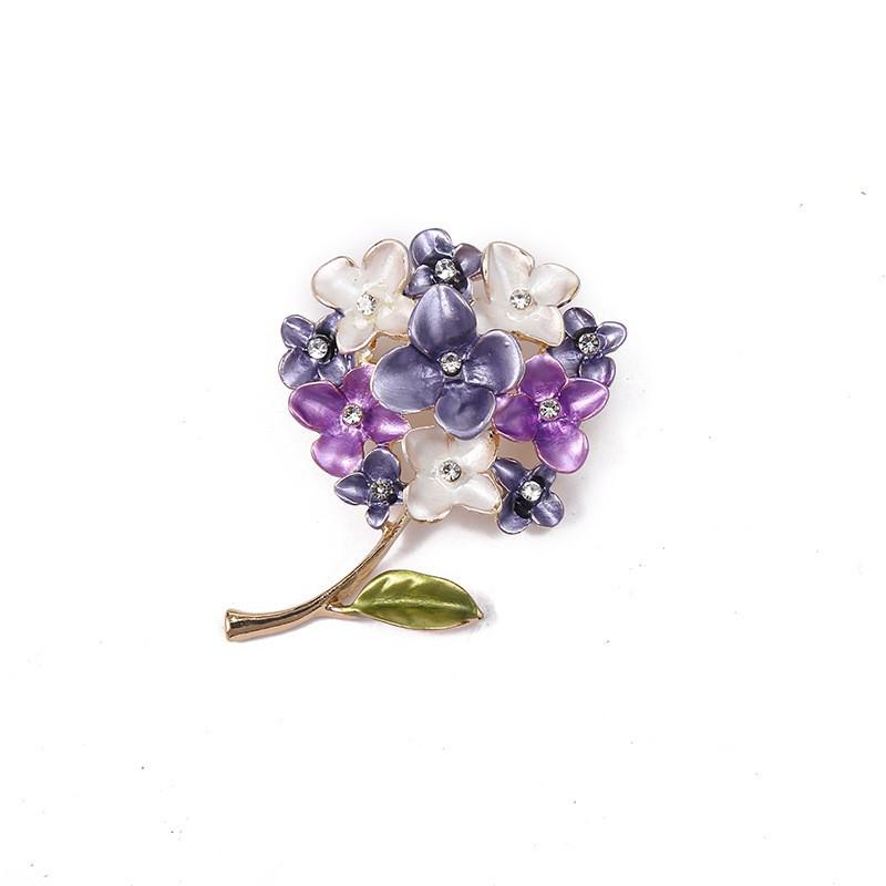 Korean Rhinestone Oil Drop Flower Brooch - Versatile High-End Fashion Accessory