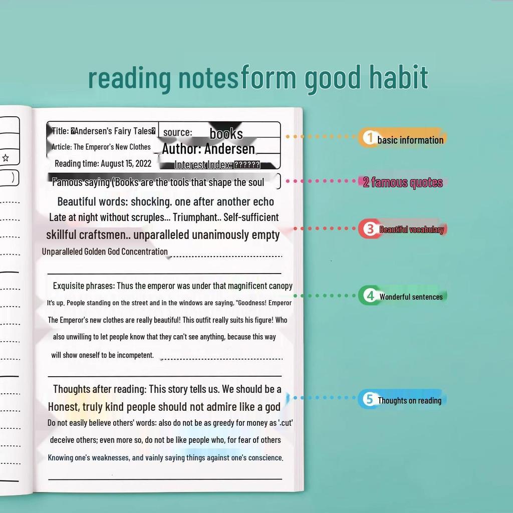 Reading Journal: Good Words & Sentences for Elementary Students