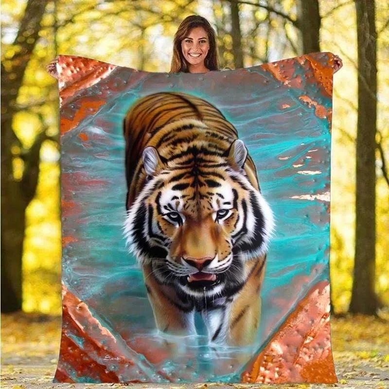 Tiger Blanket Flannel Blanket Super Soft Fleece Throw Blankets Lightweight Warm Blanket for Bedroom Couch Sofa