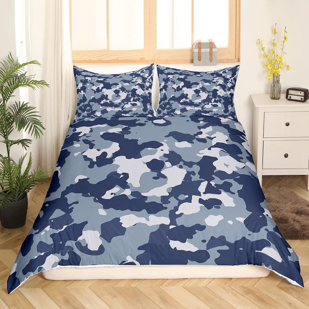 Camouflage Bettwäsche Set Queen Size Rosa Blau Camo Bettbezug Mode Tagesdecke Abdeckung Set Moderne Abstrakte Kunst Steppdecke Abdeckung 3 Teile