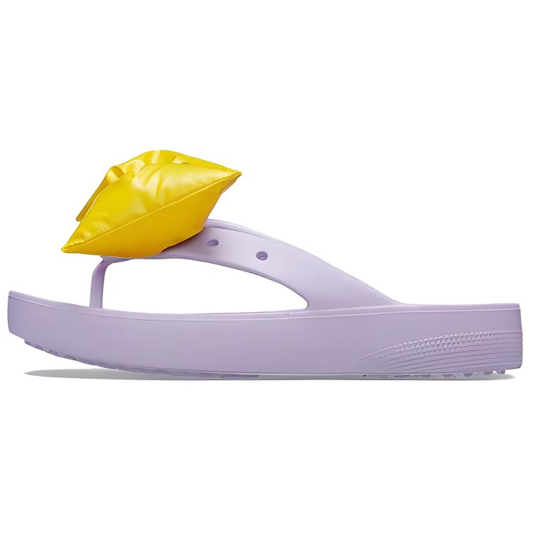Crocs Classic Cloud Bow Flip Flops Women Footwear Purple 210182-530