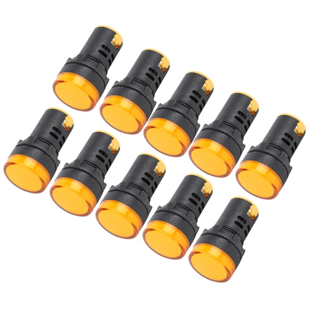 10PCS AD16‑22DS Yellow LED Indicator High Brightness LED Signal Lamp Light for Signal IndicationAC DC24V