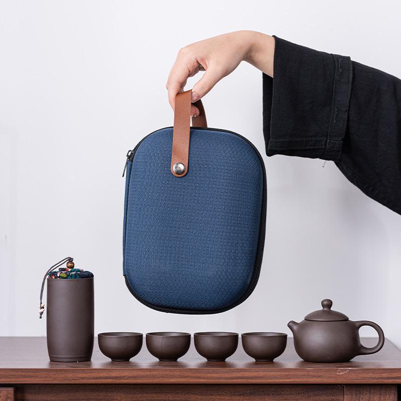 

Креативный портативный высококлассный дорожный чайный набор из фиолетового песка, оптовая продажа в качестве подарка для делового мероприятия со случайным подарком