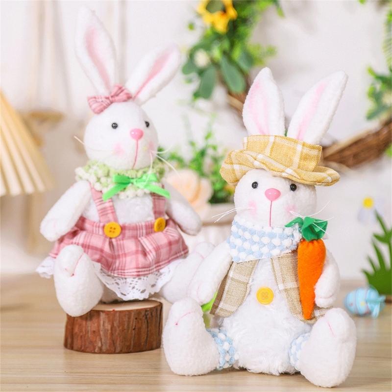 Easters Gnomes with Carrot and Sign Easters Gnomes Plush Doll with Rabbit Tabletop Accent for Festival Atmosphere