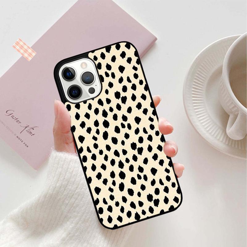 Black And White Polka Dot Mobile Phone Cases Cover For iPhone 17 Air 16 15 14 12 13 11 Pro MAX Apple Plus SE2020 Coque