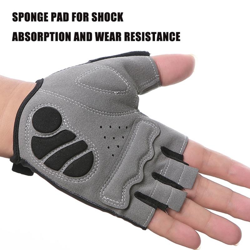 Rutschfester Atmungsaktiver Sporthandschuh Halbfinger Fitnesshandschuh Fingerloser Radhandschuh für Gewichtheben, Training