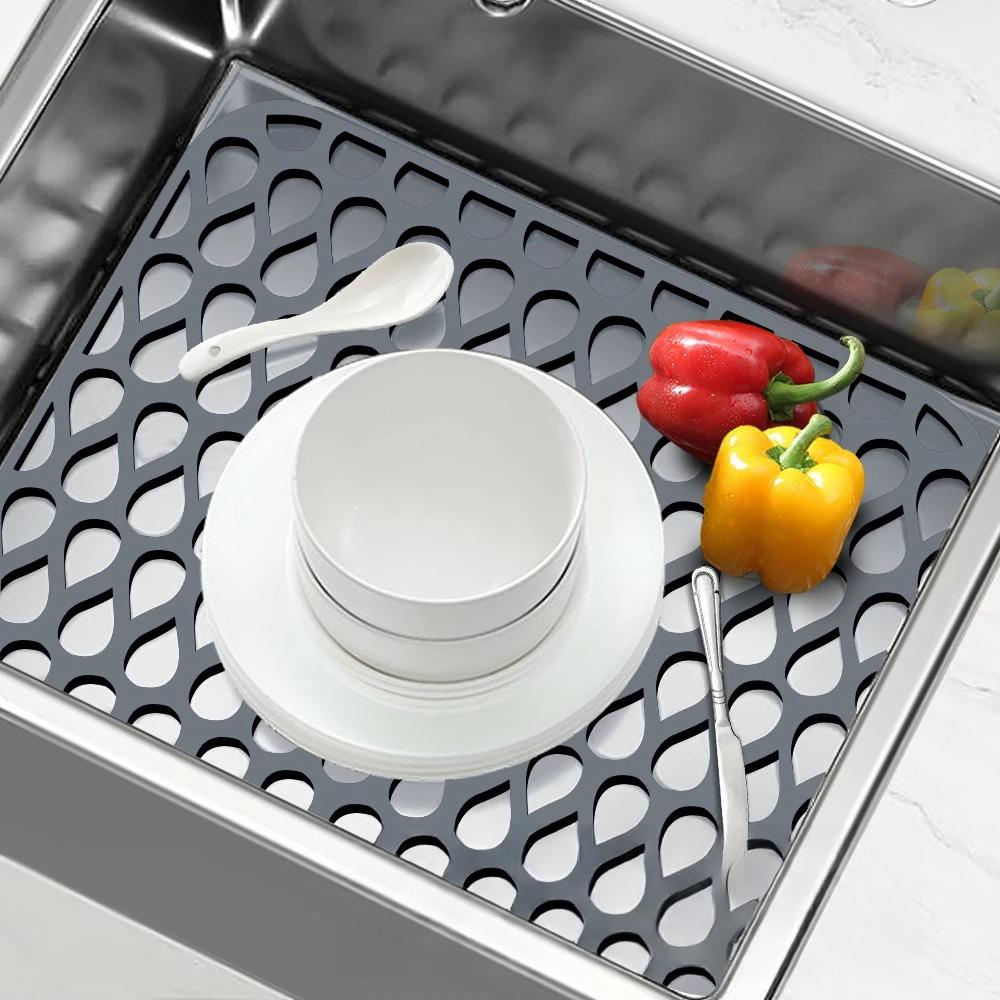 Kitchen Sink Mats,Non-Slip Heat Resistant Silicone Sink Protector Mat for Bottom of Stainless Steel Porcelain Sink,kitchen tools