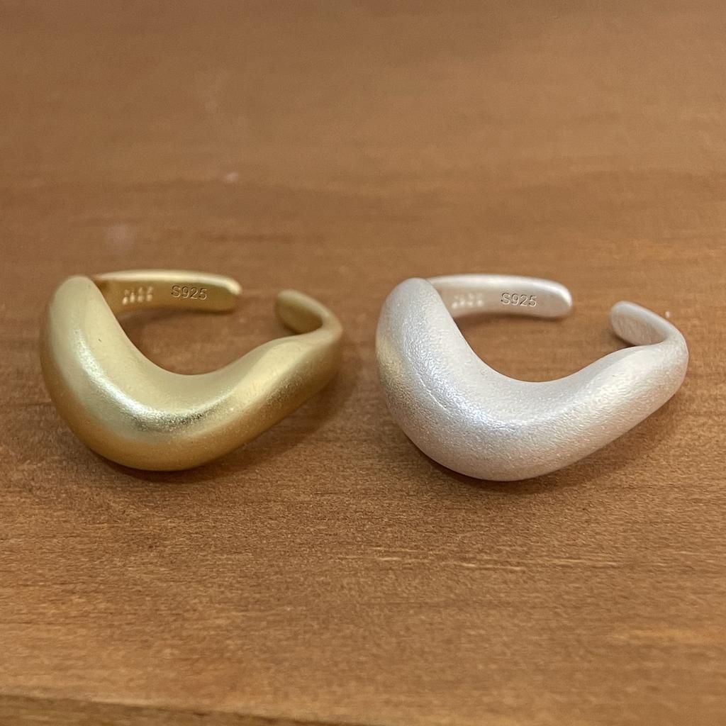 925 Sterling Silber Ringe für Damen Paar Minimalistisch Handgefertigt Einfach Gold Glänzend Ring Party Schmuck Geschenk Allergievorbeugend