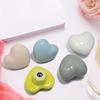 3pcs Charming Ceramic Heart Cupboard Pulls Kids Friendly Easy To Install Decorative Drawer Handles for Nursery & Home