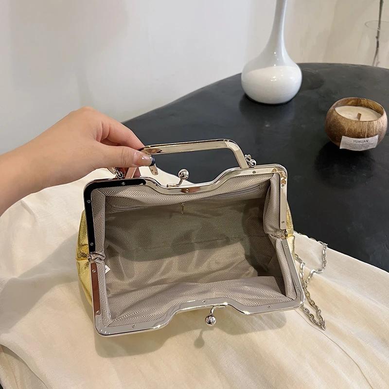 Gold Silver Party Purse Clutch Bag For Women Brand Shell Bag Handbag High Quality Pu Leather Shoulder Crossbody Bag