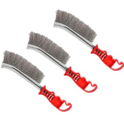 Steel Wire Brush/Wooden Metal Rust Removal Roller Brush Polishing Barbecue Cleaning Brush Suitable for Cleaning Barbecue Grilles