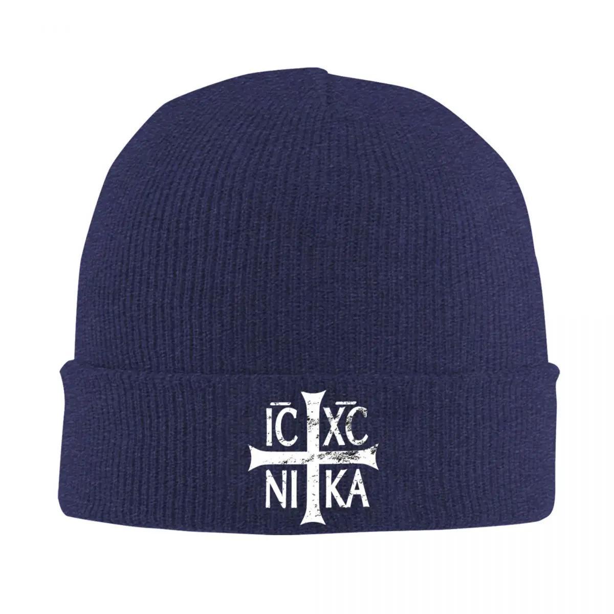 

New IC XC NIKA Cross Christian Orthodox Hats Autumn Winter Skullies Beanies Baggy Cap Unisex Knitted Hat