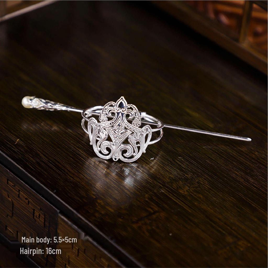 Handmade Wuxia Style Unisex Hair Crown Tiara and Hairpin