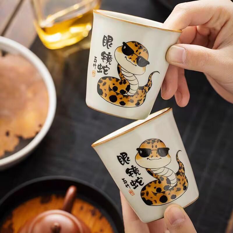 Ru Kiln Cobra Instant Cup Household High-End Exquisite Master Cup Large-Capacity Tea Cup Drinking Tea Cup Tea Cup