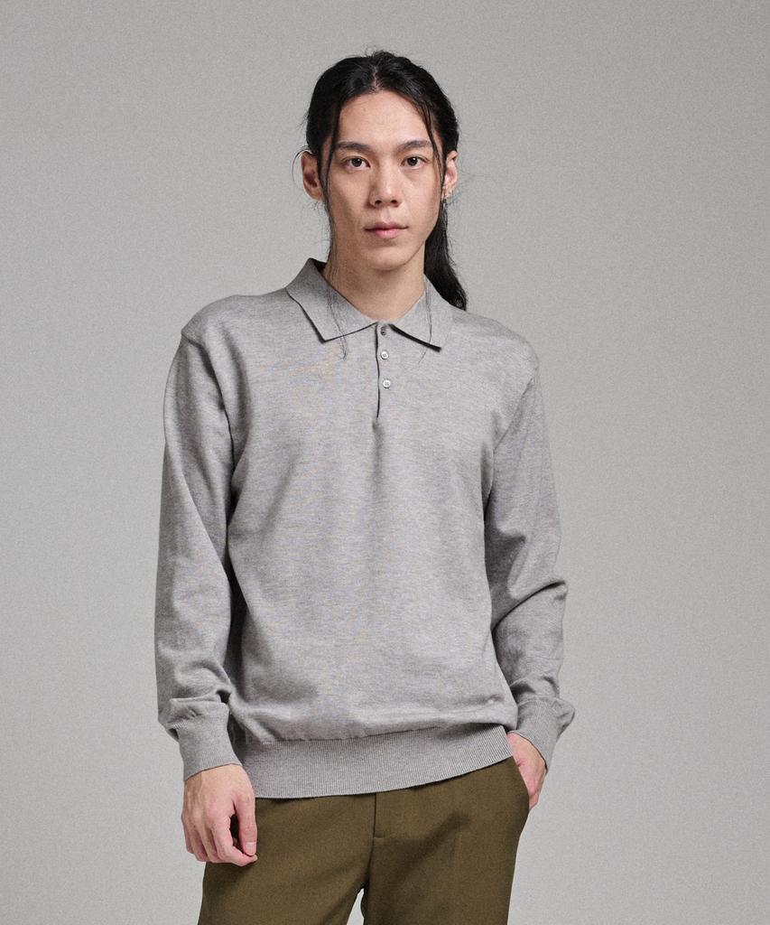 ANALOG MOOD Semi-Collar Neck Knit (Gray)