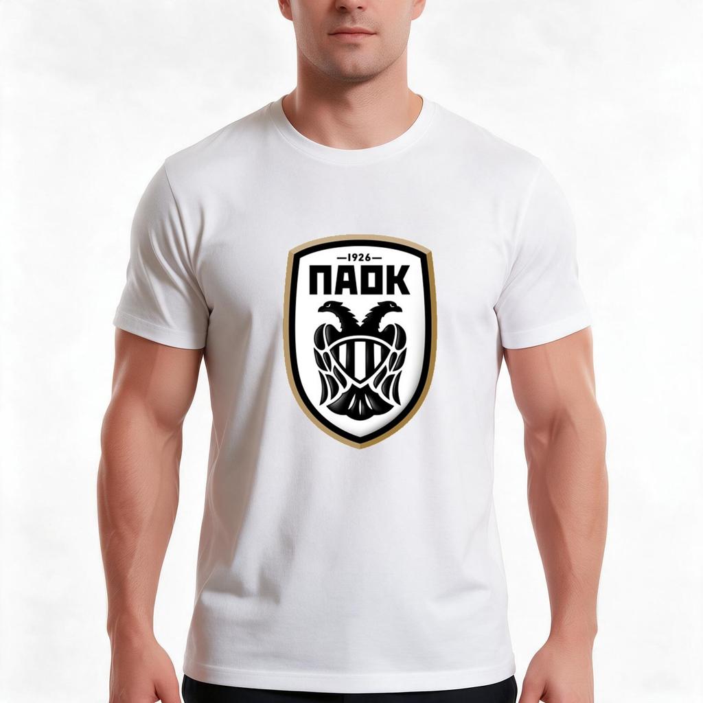 T-shirt Paok Estiva Casual Cotone Oversize Streetwear Top Stampa Grafica Vintage Vestibilità Larga Manica Corta 100% Cotone