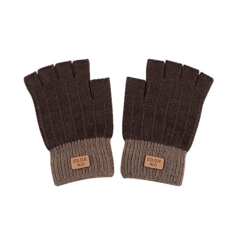 Damen Strickhandschuhe im koreanischen Stil mit Touchscreen-Funktion und halben Fingern - Warm, rutschfest, kältefest für Herbst & Winter