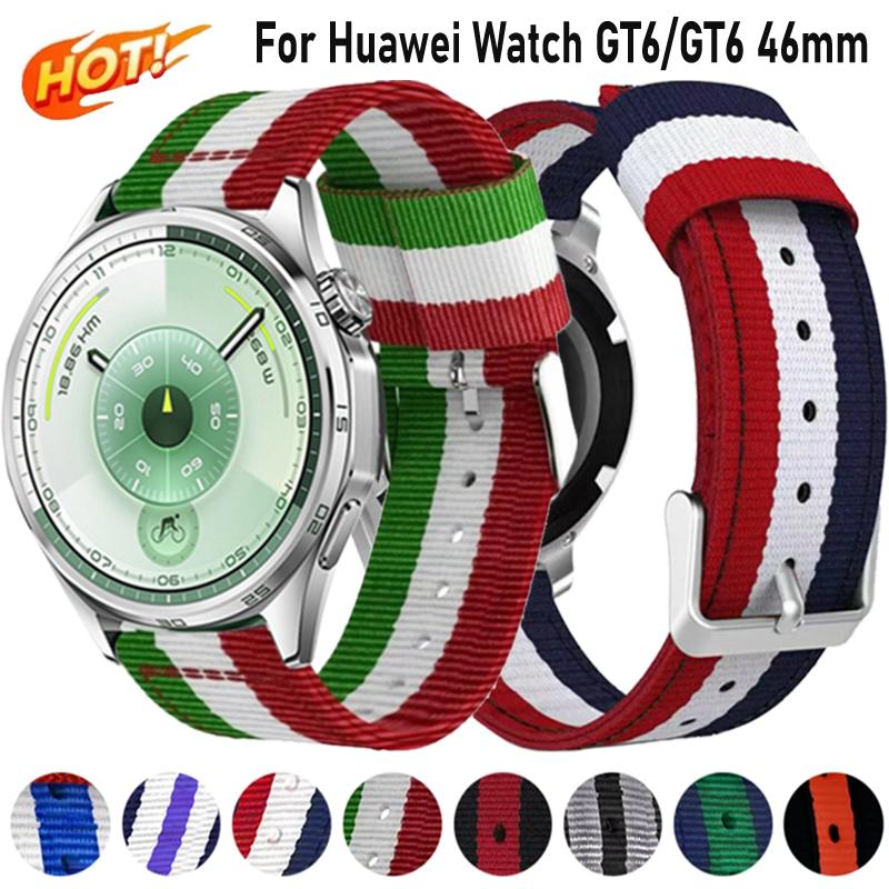 22mm Nylon Strap For Huawei Watch 5/GT6-5-4-3 46mm Fashion Comfortable Breathable Wristband Huawei Watch GT6-5-3 Pro 46mm Correa