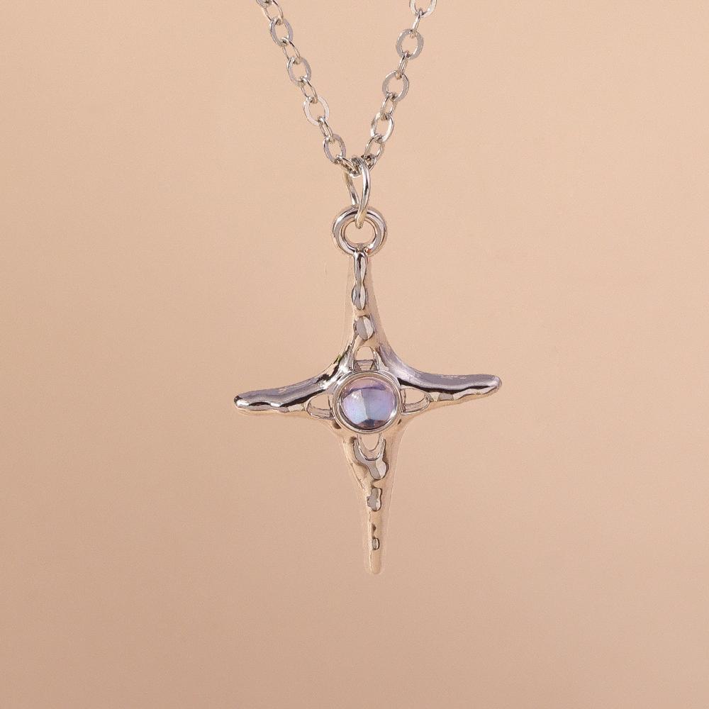 

Aihua Exquisite Silver Color Crystal Sun Moon Star Necklaces for Women Korean Temperament Clavicle Chain Jewelry Gifts