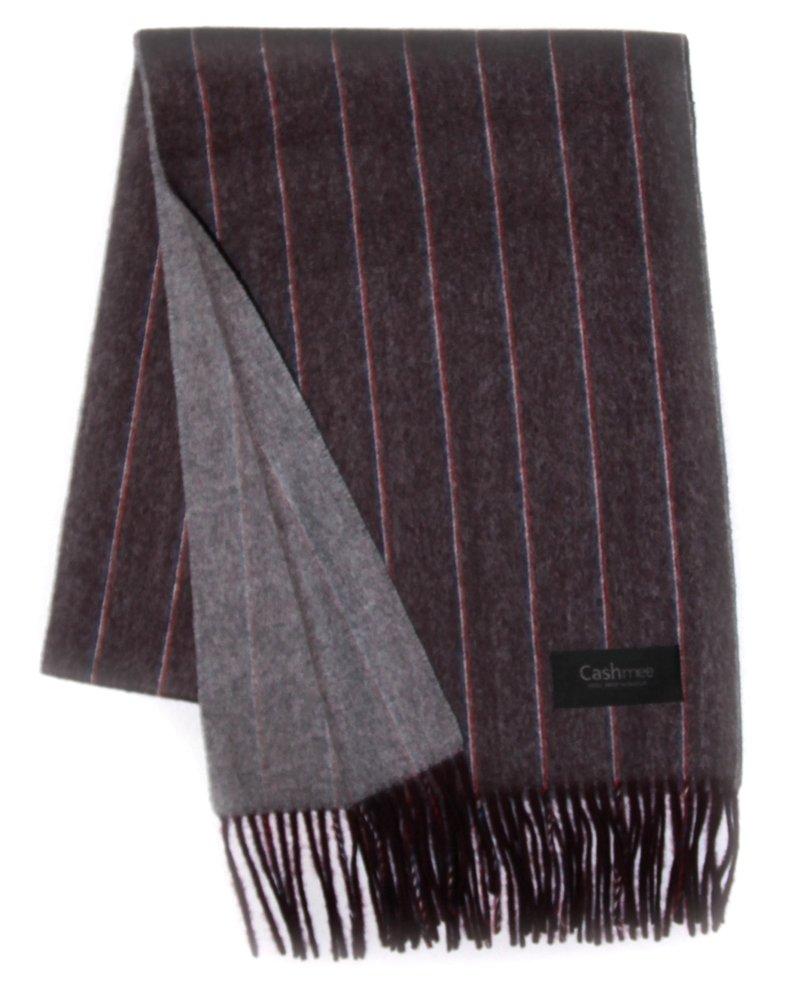 

Cashmee Cashmere Tricolor Stripe Single Reversible Scarf Hadar Cashmere 100% / 3-Color (Wine (ST05))