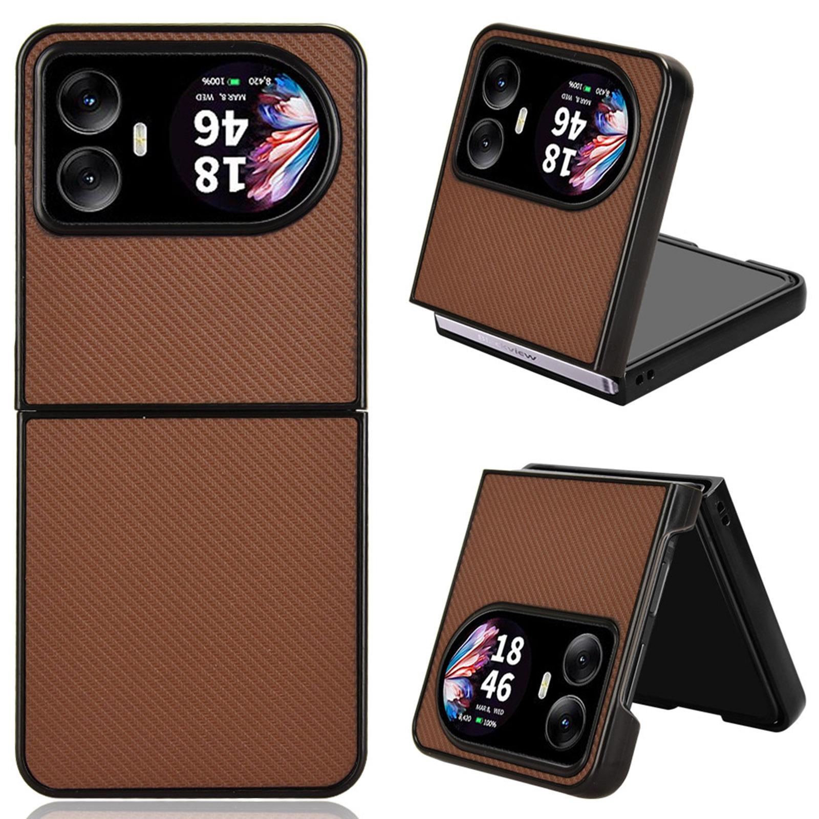 

Для Blackview Hero 10 4G Чохол Текстура вуглецевого волокна Протиударний PU+PC Чохол для телефону Brown