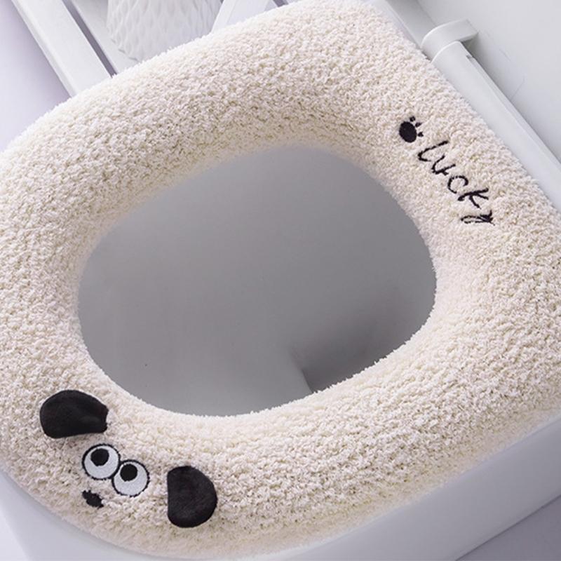 Soft Fiber Toilet Seat Protector Featuring Convenient Handle Design For Home Office Bathroom Comfortable Hygienic Solution