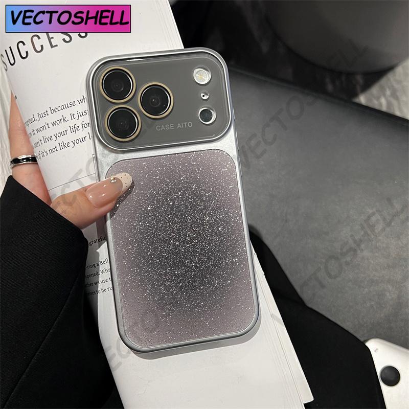 Halation Glitter Camera Window Phone Case For iPhone 17 16 15 14 13 12 Pro Max Glass Lens Protective Hard PC Back Cover