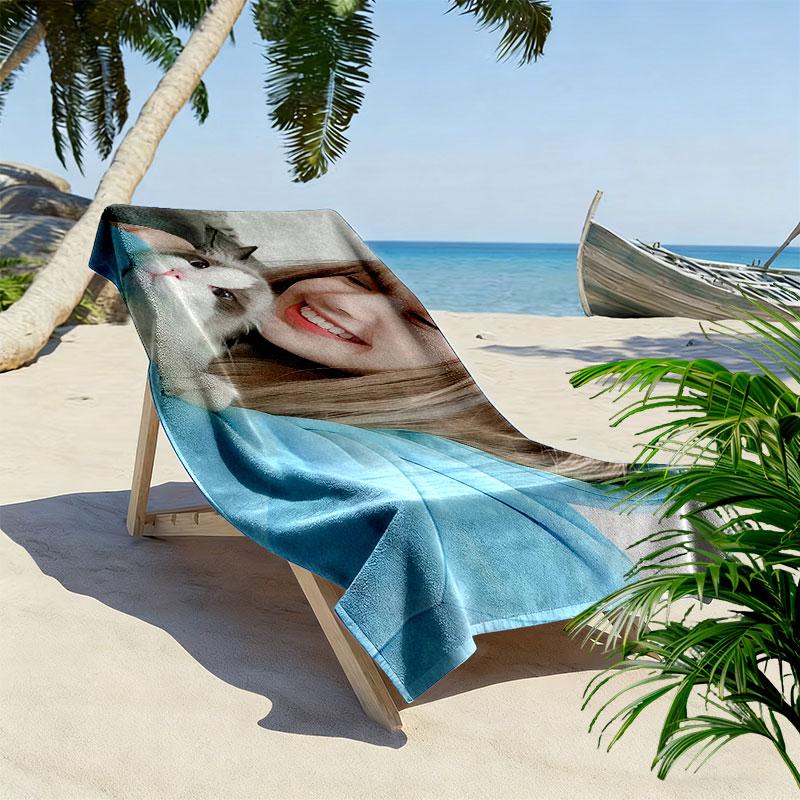 LISA Print Beach Towel, Large Soft Quick Dry Towel for Beach Camping Swimming