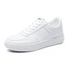 Men's Spring White Breathable Sneakers: Trendy Korean Style, Thick Sole Sports & Casual Footwear for Students.