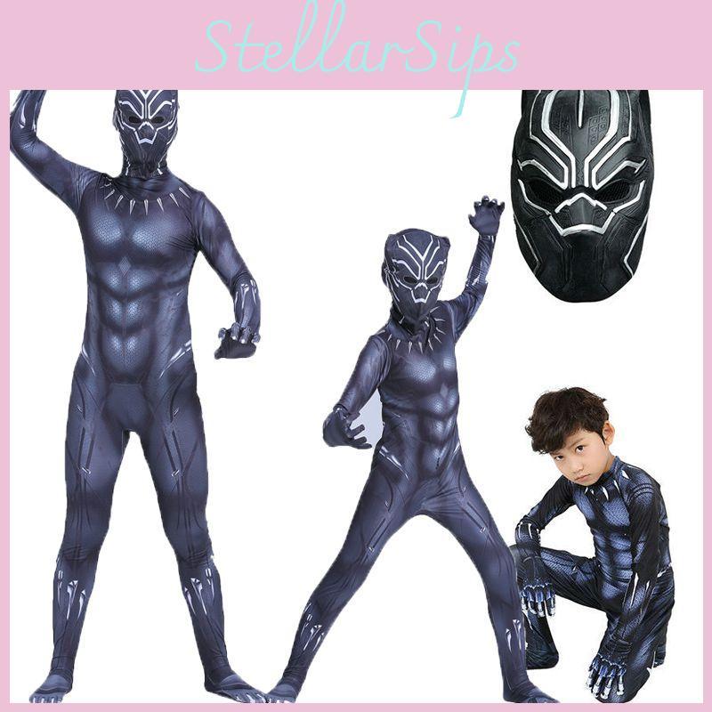 Premium Quality Black Panther Superhero Cosplay Jumpsuit For Adults And Kids