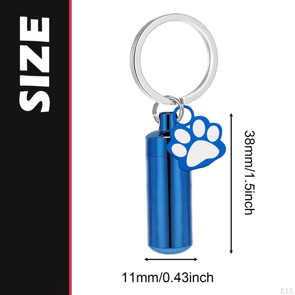Cremation Jewelry Urn Keychain for Keepsake Key Chain Unique Metal Pet Hair Storage Bottle