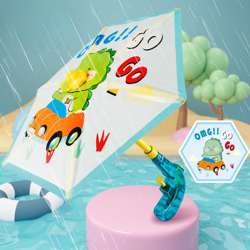 

Umbrella Water Gun with Defense Attack Functions Kids Safe Outdoor Battle Toy for Beach Pool Party Summer Cartoon Water Shooter