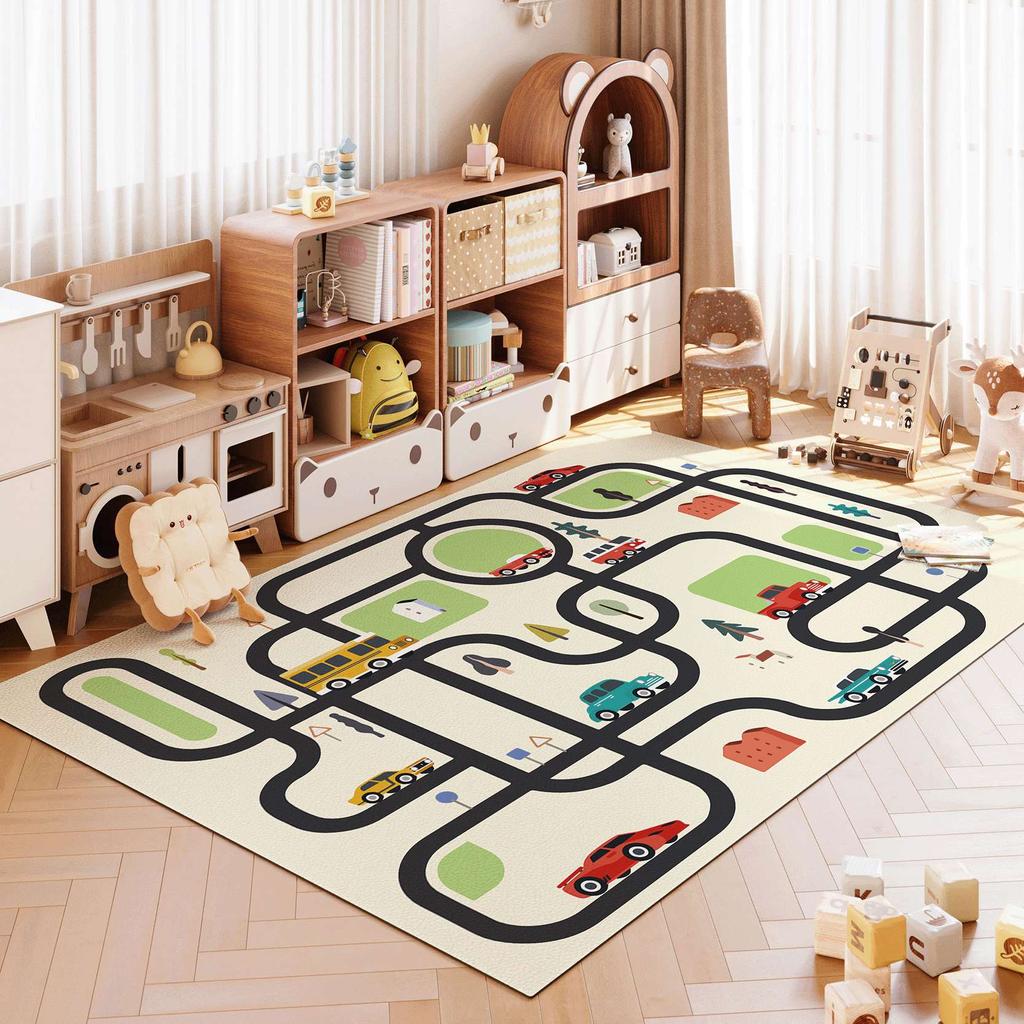 Cute Game Children Carpet Pvc Non-slip Floor Mat Kids Play Rug Bedroom Bedside Foot Mats Home Decoration Rugs for Living Room