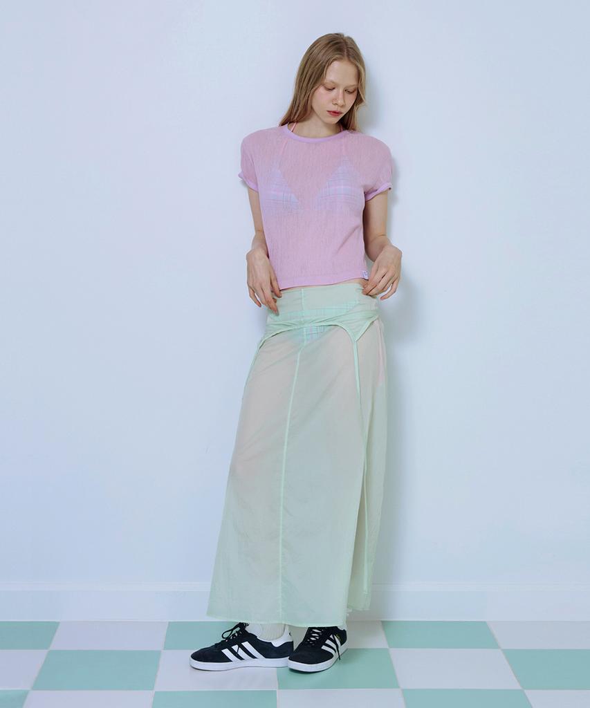 Pisis Two-Way Sheer Layered Dress_Lime