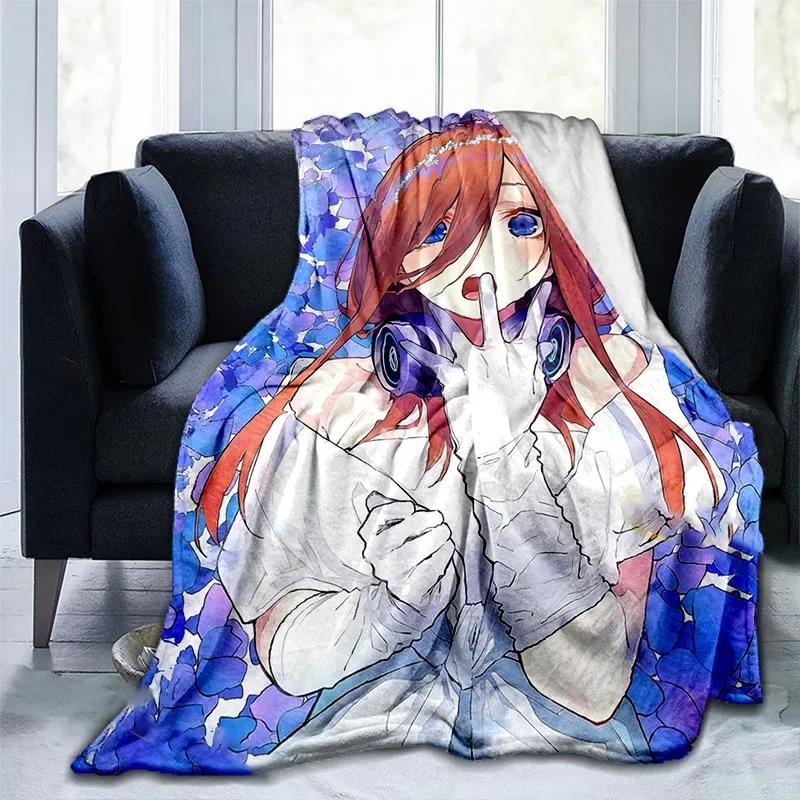 The Quintessential Quintuplets Nakano Ichika Miku Yotsuba Anime HD Print Anime Blanket Flannel Family Blanket Throw Blanket