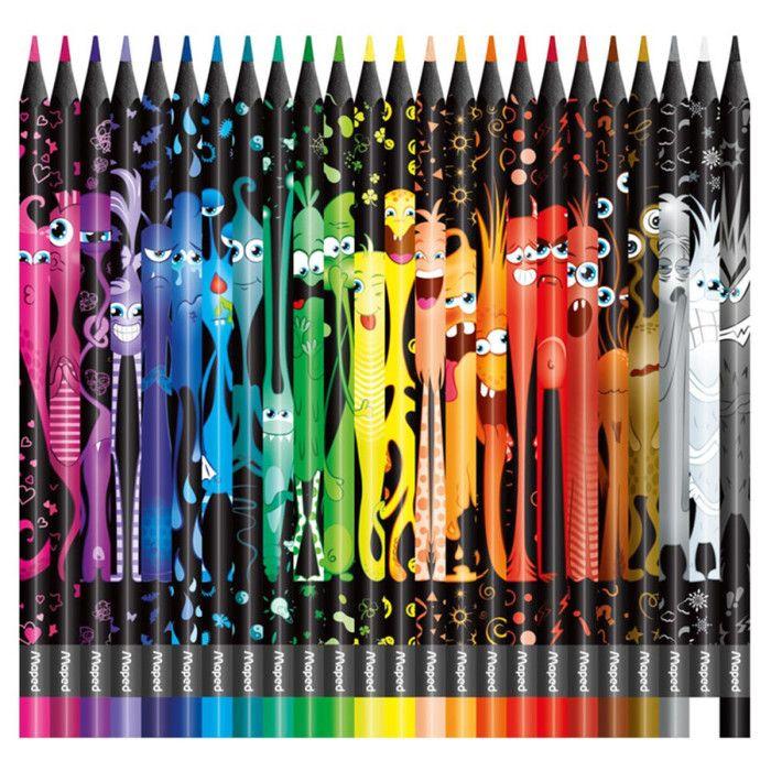 24 crayons de couleur - assortiment - color'peps monster - maped
