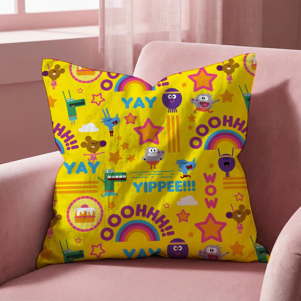 Cartoon H-Hey Duggees Cute Cushion Cover Multi-Scene Pillow Cover for Home & Car - Reversible, Soft & Durable for Daily Use