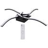 LED Ceiling Light Wavy Shape 3 Color Dimming Wrought Iron Ceiling Fixture with Remote Control Black