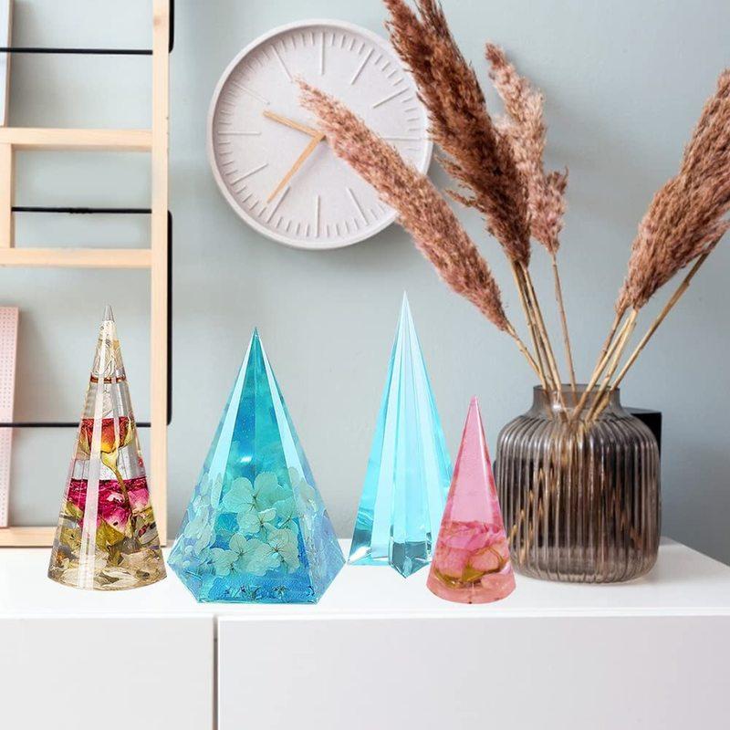 Ring Cone Resin Silicone Molds DIY Rings Holder Pyramid Epoxy Casting Candle Mold Jewelry Display Stand Wedding Decor
