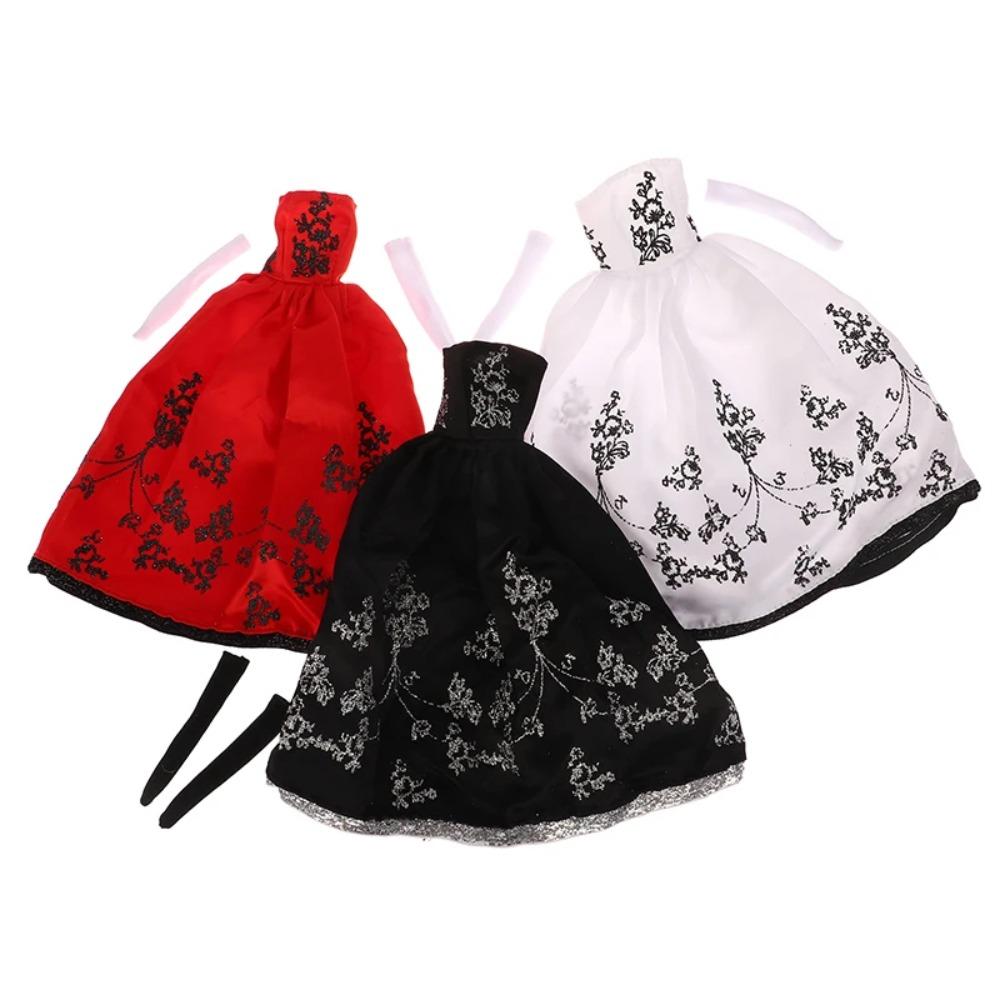 Doll Clothes 30Cm Doll Clothes Red Plush Princess Dress Elegant Doll Dresses  11inch Doll