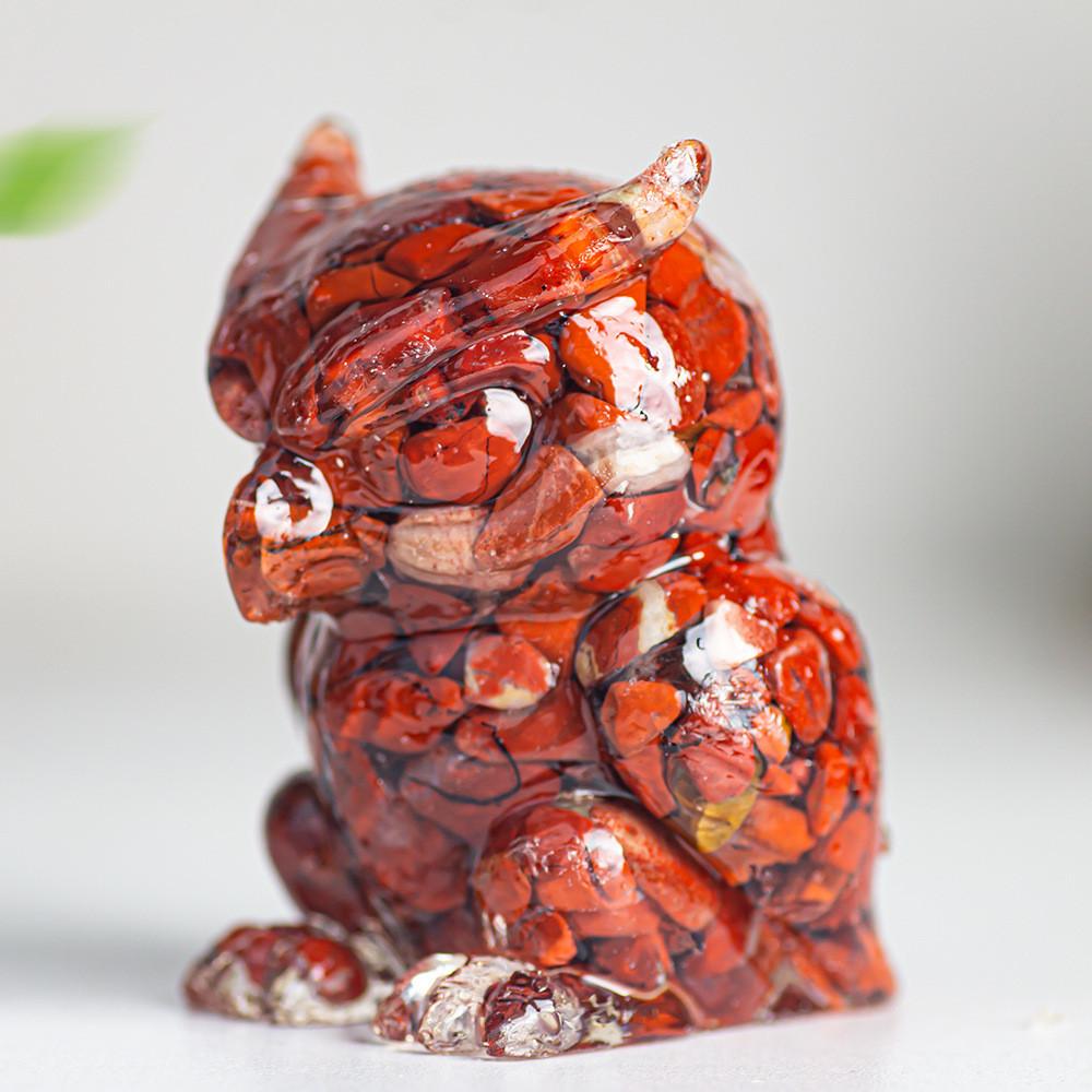 Resin Crystal Owl Figurine Home Decor Gift For Animal Lovers