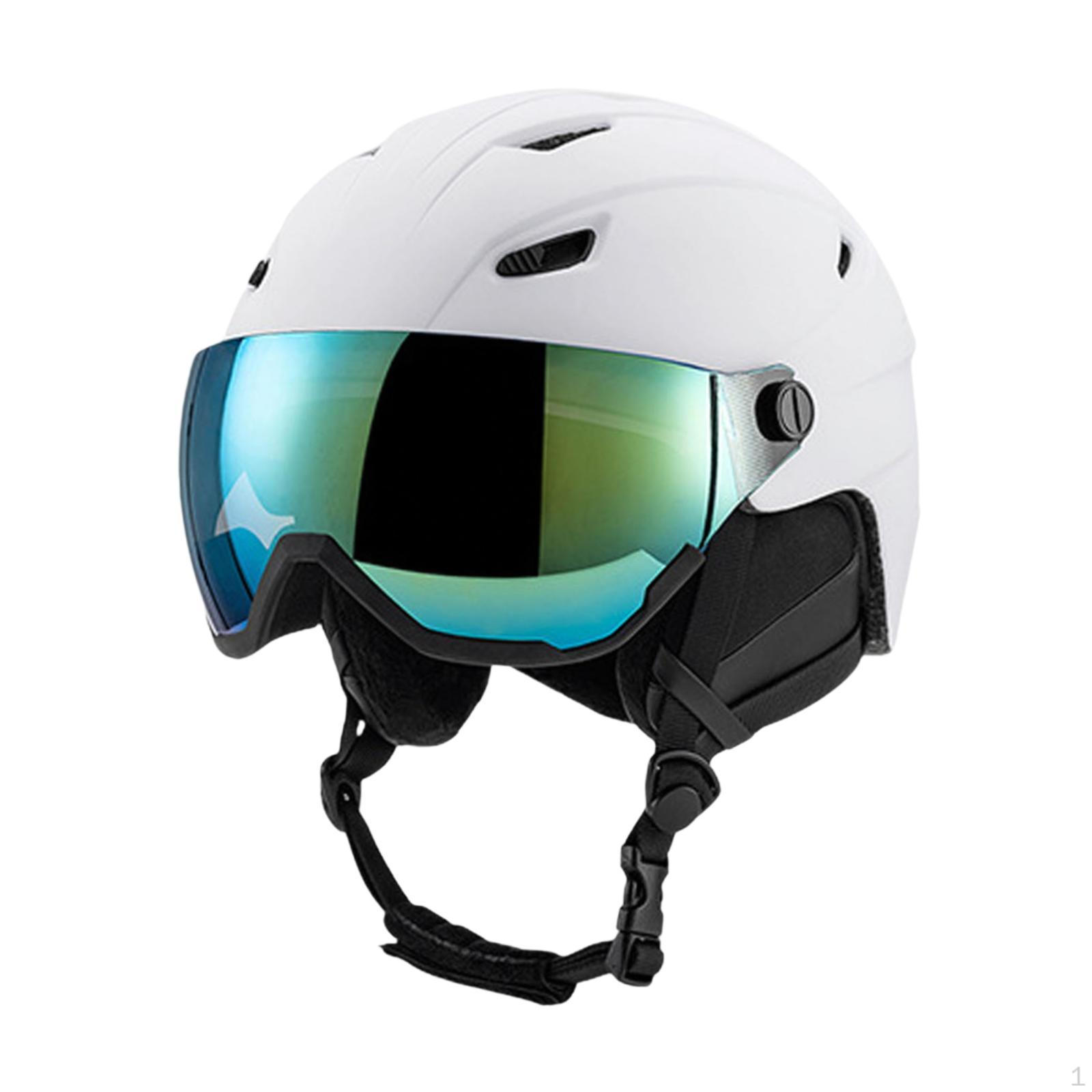 

Лижний шолом Снігові лижі Регульовані теплі захисні окуляри Ударостійкість Протиударне вухо White 61 to 63cm