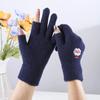 Exposed Writing Cashmere Winter Smiling Face Gloves Fingerless Gloves Cartoon Knitted Gloves