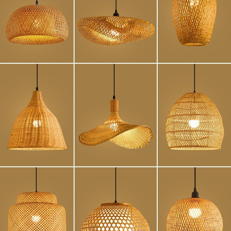 Bamboo Zen Pendant Light: Artistic Bamboo Weave Lantern for Tea Rooms and Tables