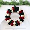 Christmas Ball Wreath For Front Door Christmas Door Wreath with Staggered Three-Tone Ball Clusters, Soft-Looking Texture, and a Back Loop for Entryway
