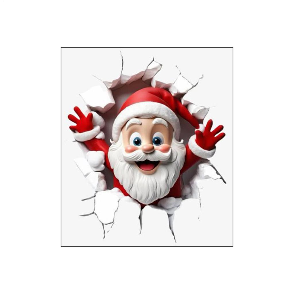Santa Claus Christmas Design Toilet Stickers Waterproof for Toilets and Bathrooms DIY Glass Window Universal Vinyl Decals